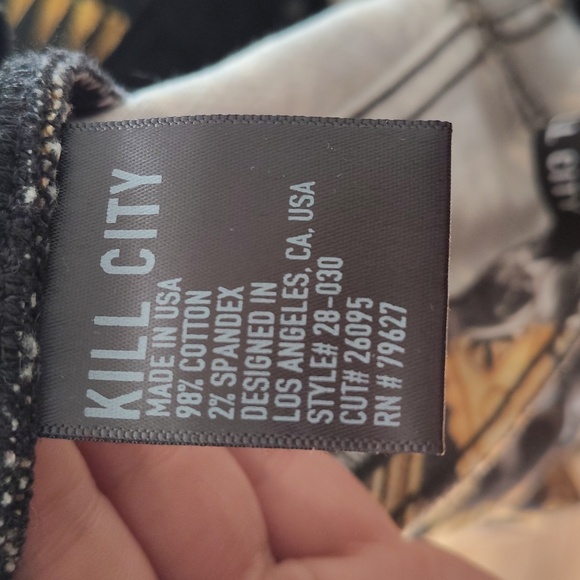 Goth Punk Skull Skinny Jean Pants - Picture 12 of 12